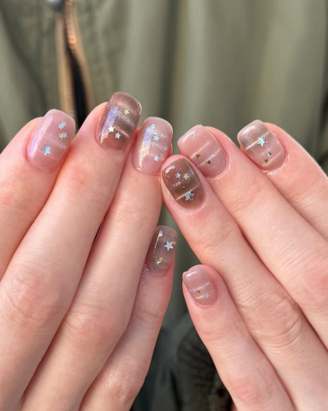 korean nail art trends 2026 barcode nails  courtesy of nail.nuha